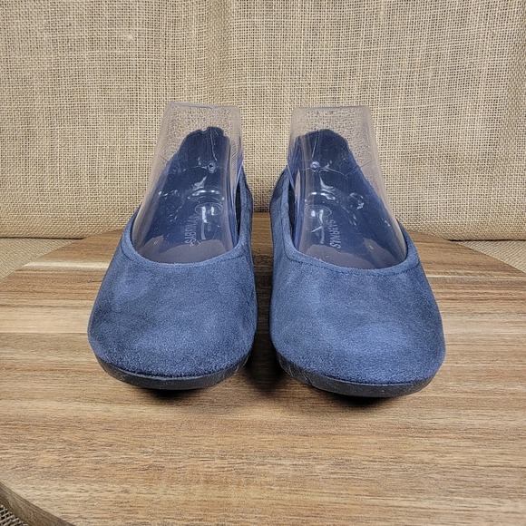 Sabrinas Women's Womens Blue Suede Ballet Flats Size 38 (US 7.5-8) Made in Spain - Picture 3 of 10